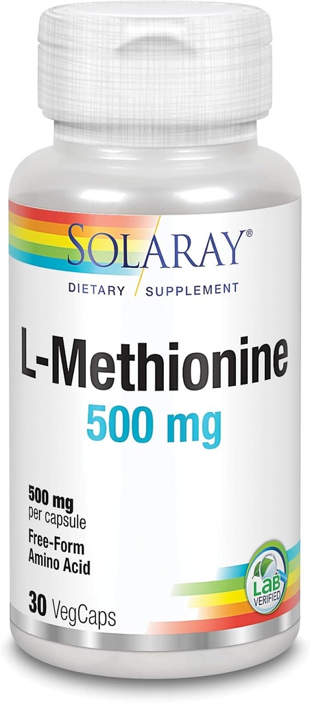 SOLARAY L-Metioniin - vaba vorm Aminohape - 500 MG (30 kapslit)