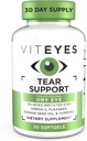 Viteyes Tear Support Silma rahustav segu, aeg-ajalt kuiva silma lisand, silmatilkade puudumine, punetuse leevendamine, silmavitamiin, allergia tugi sügelevatele silmadele, Omega-3 kalaõli, 30 softgels