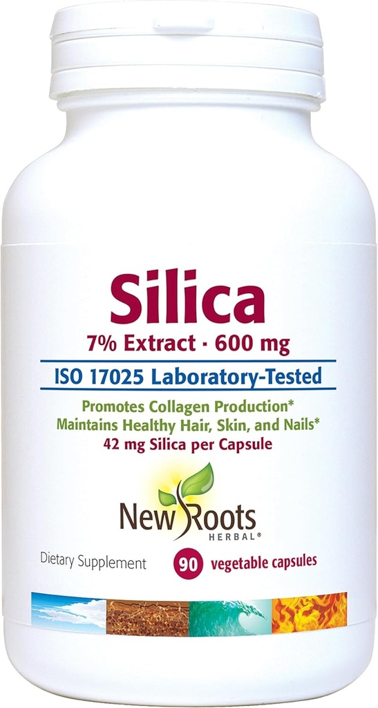 Silikaat 7% ekstrakti täiendada (90 kapslit) - 600mg kapsli kohta - ränidioksiidi lisand - juukseküünte ja naha toetamine | uued juured HERBAL