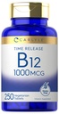 Carlyle B12 Vitamiin 1000 mcg | 250 Count | Time release tabletid | nagu tsüanokobalamiin | Taimetoitlane, mitte-GMO ja gluteenivaba toidulisand