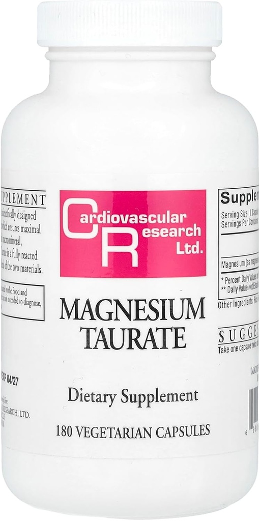 Kardiovaskulaarne uuring Magneesiumtauraat 125 mg , kreemjas valge , 180 kapslit ( MAGT2)