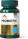 Probiootikum 60 miljardit CFU | Toetab seedetrakti ja immuunsüsteemi tervist (1 pudel-60 kapslit-2mo varu) | Sisaldab 7 looduslikku probiootilist tüve | Mitte-GMO gluteen & Sojavaba