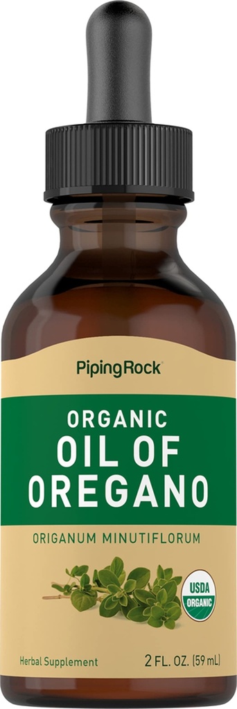 Oregano orgaanilise vedeliku torustiku kiviõli tilgad | 2 fl oz | ekstra neitsioliiviõliga | Taimse ekstrakti lisand | Mitte-GMO, gluteenivaba