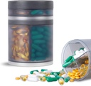 Ekstra suur täiendus Korraldaja ja kaasaskantavad pillid juhul 8 koosseisu Kahekihiline meditsiin Dispenser Kuu Vitamiinid Korraldajad Pill Pudel, Grey