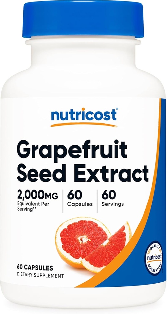 Nutricost Greipfruit Seed Extract 2000mg, 60 Taimekapslid - Gluteenivaba, Non-GMO