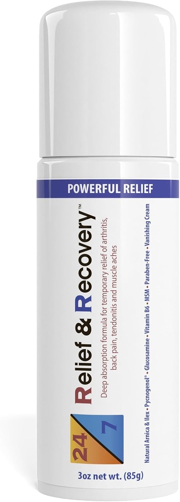 24/7 Relief & Recovery Valu Relief Roll On - 3 Ounce - lihasvalu leevendav kreem, liigesevalu leevendamine, Bursiidi valu leevendamine, Sciatica valu leevendamine, jalgade valu leevendamine, paikne valu leevendaja