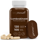 LongLifeNutri Lumbrokinase 100mg - maksimaalne aktiivsus 2 000 000 ühikut ühe portsjoni kohta, 120 taimetoitlast kapslit, 2-kuuline pakkumine, looduslik ensüümilisa vereringe tervise jaoks, Lab testitud, valmistatud USA-s
