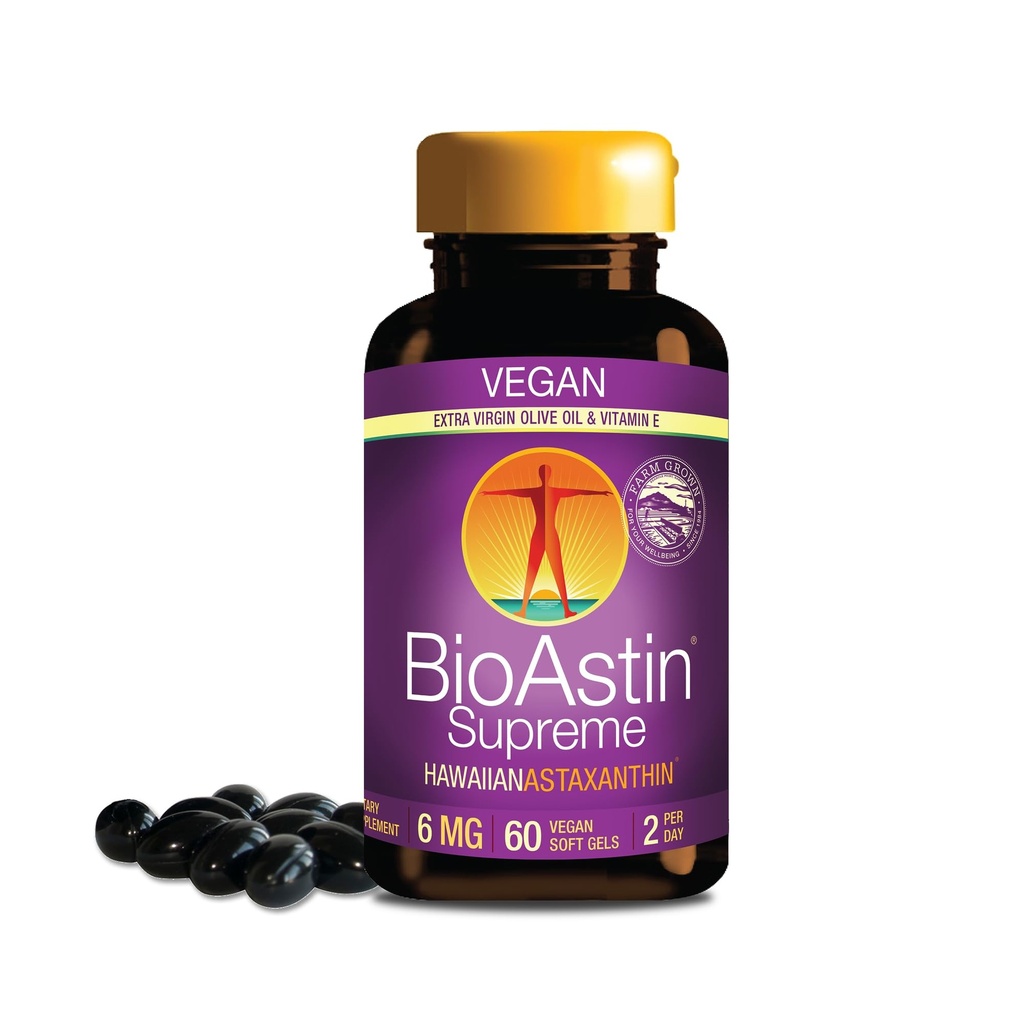 Nutrex Hawaii BioAstin Kõrgeim Hawaii Astaksantiin - 6mg, 60 Softgels - Farm-Otse Premium Antioksüdant Täiendus Silma, Naha, Liigeste Ja Immuunsüsteemi Tervis * - Segatud Ekstra Neitsi Oliiviõliga
