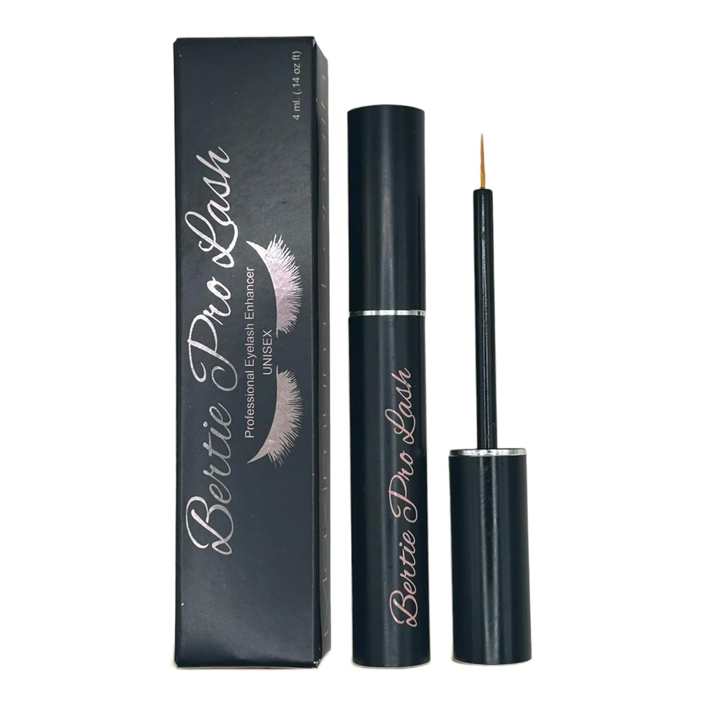 Bertie Pro Lash Suurendades ripsmete ja kulmude kasvu juuste seerum (4 ml) Premium Make Up Vegan & Julmusevaba ravi looduslike ripsmete, laienduste ja kulmud.