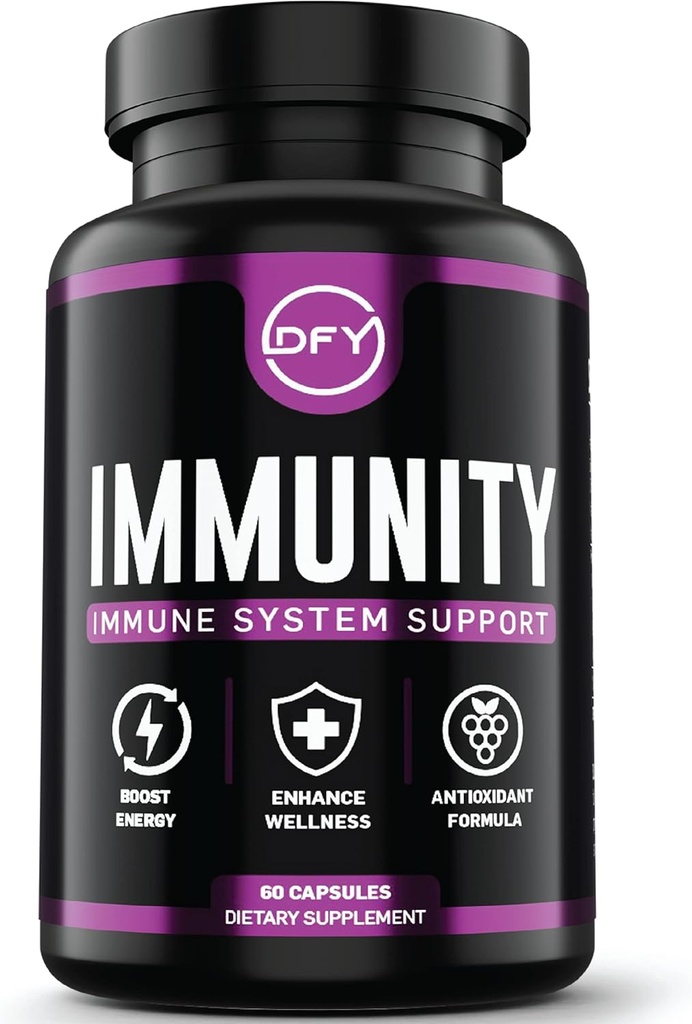 DFY Immuunsüsteemi tugikapslid - koos Elderberry Sambucus, vitamiin C, Sambucus Elderberry, vitamiin D3 5000 RÜ, tsink ja ingver