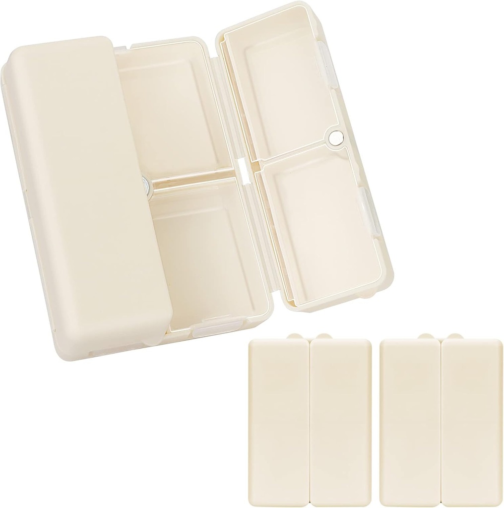 FYY Daily Pill Korraldaja, 2 Tk 7 Kompartments Portable Pill Case Travel Pill Korraldaja, [Folding Design] Pill Box Purse Pocket hoida vitamiine, tursamaksaõli, täiendused ja ravimid-valge