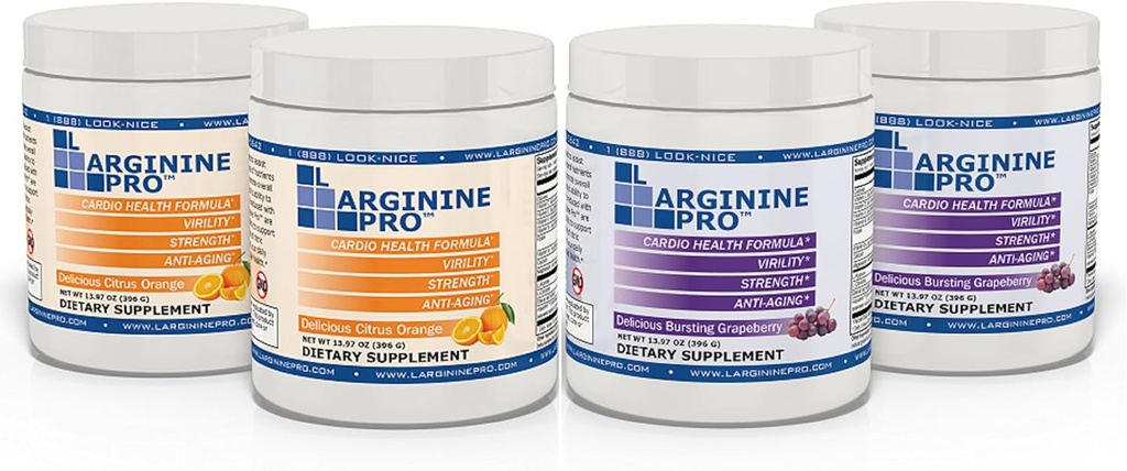 L-ARGININE PRO | 5500mg L-arginiin Plus L-tsitrulliin 1100mg Orange & Viinamarjapulbri joogisegu täiendus lämmastikoksiidi tootmise suurendamiseks