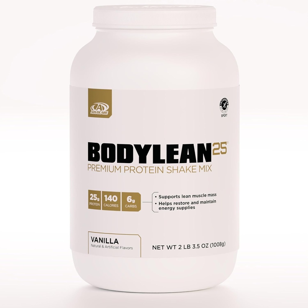 AdvoCare BodyLean25 - Valgupulber vadakuvalgu isolaadiga - toetab lihaste ehitamist ja lahja keha - pakub energiatoetust * - Vanilla, 4,5 oz