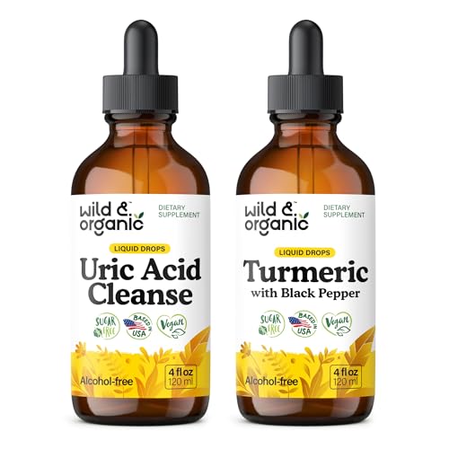 Wild & Organic Uric Acid Cleanse Tinktuur 4 fl oz & Kurkum Tinktuur 4 fl oz