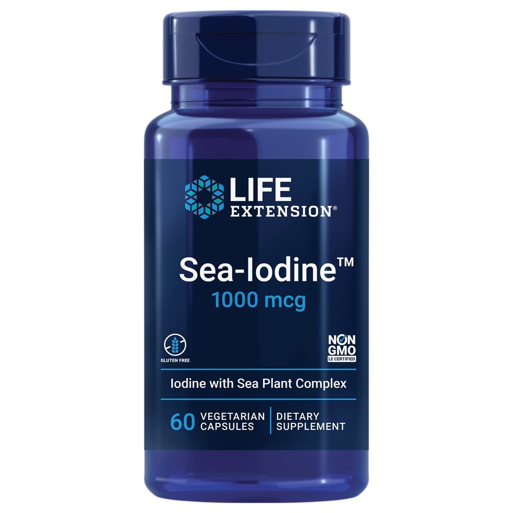 Life Extension Taurine 1000mg ja Sea-jood 60 kapslid Lisakomplekt