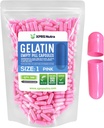 XPRS Nutra suurus 1 Tühjad kapslid - 500 Krahv Tühjad želatiinkapslid - Pill DIY kapsli täitmine - Puhas Veise geel Kapslid Do-It-Yourself täiendused (Pink)