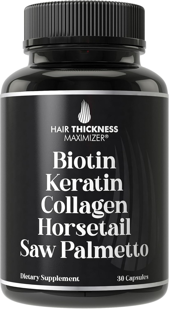 Biotiin (5000 mcg), Keratiin, kollageen, horsetail, Saw Palmetto - 5-in-1 juuksekasvu täiendus ja vitamiinid naistele ja meestele, DHT Blockeri kapslid hõrenemiseks - juuste kasvu vitamiinid