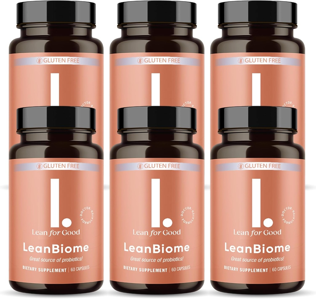 LeanBiome, 9-tüveline probiootiline valem, toetab tasakaalustatud soolestiku mikrobioomi, võimsaid soolestiku probiootikume rohelise selektiivse fütosoomiga - 60 kapslit, 6 pakendit