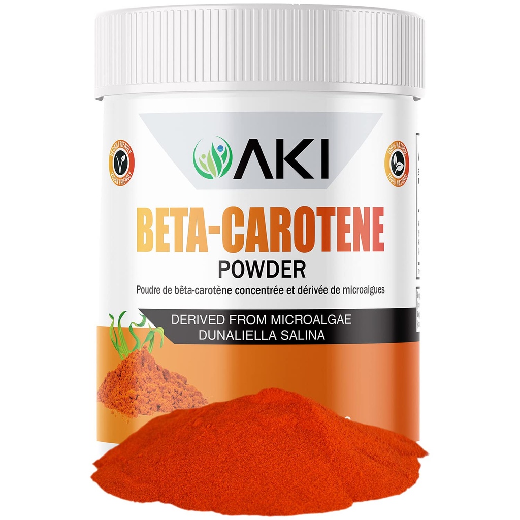 AKI beetakaroteen 10% pulber (1,5oz/42,52g) A-vitamiini väga kontsentreeritud lõhna- ja maitseaine Fount, võib aidata toetada keha funktsioone, nahka, immuunsüsteemi ja silma - GMO-vaba ja vegan sõbralik