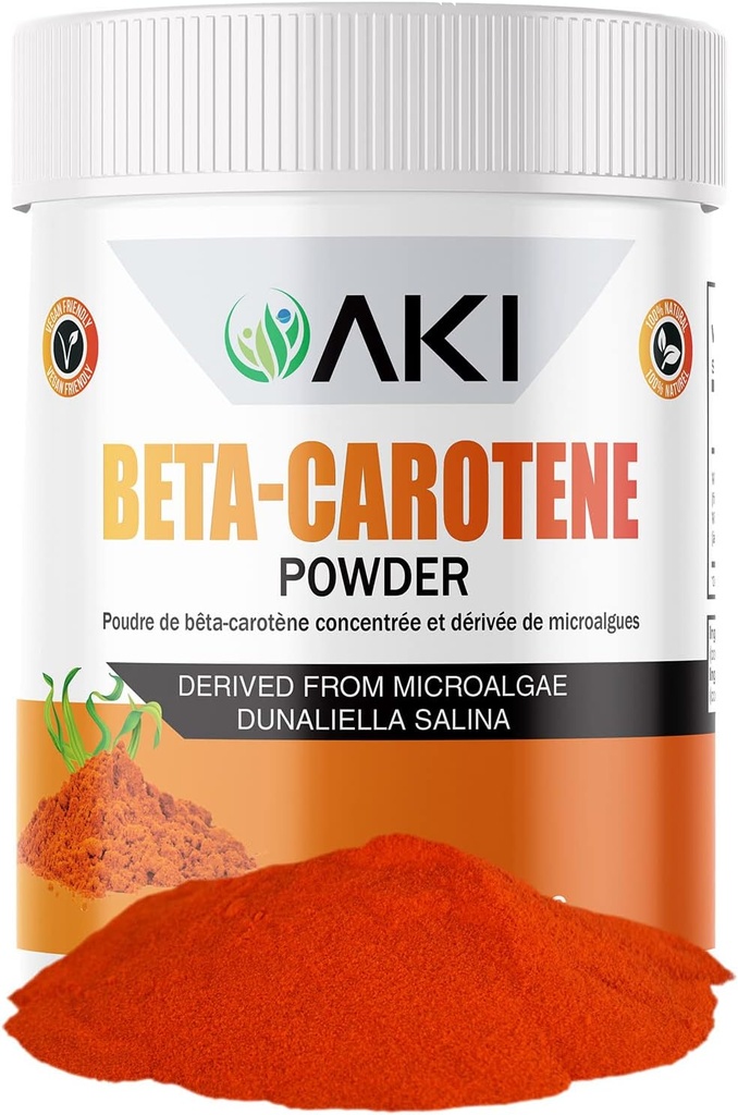 AKI beetakaroteen 10% pulber (1,5oz/42,52g) A-vitamiini väga kontsentreeritud lõhna- ja maitseaine Fount, võib aidata toetada keha funktsioone, nahka, immuunsüsteemi ja silma - GMO-vaba ja vegan sõbralik