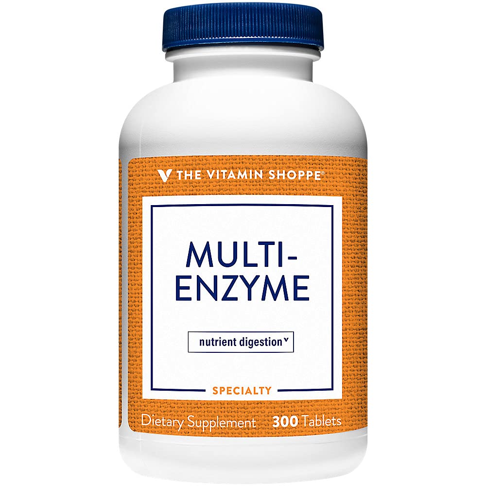 Vitamiin Shoppe Multi Enzyme - aitab toetada valgu, süsivesikute ja rasva seedimist ja imendumist (300 tabletti)
