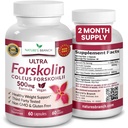 Ultra Pure Forskolin kaalujälgimiseks Maksimaalne tugevus | Coleus Forskohlii juure ekstrakti pulber, 40% standardiseeritud Lean Supplement meestele ja naistele | Premium Extreme Boost Complex - 60 kapslit