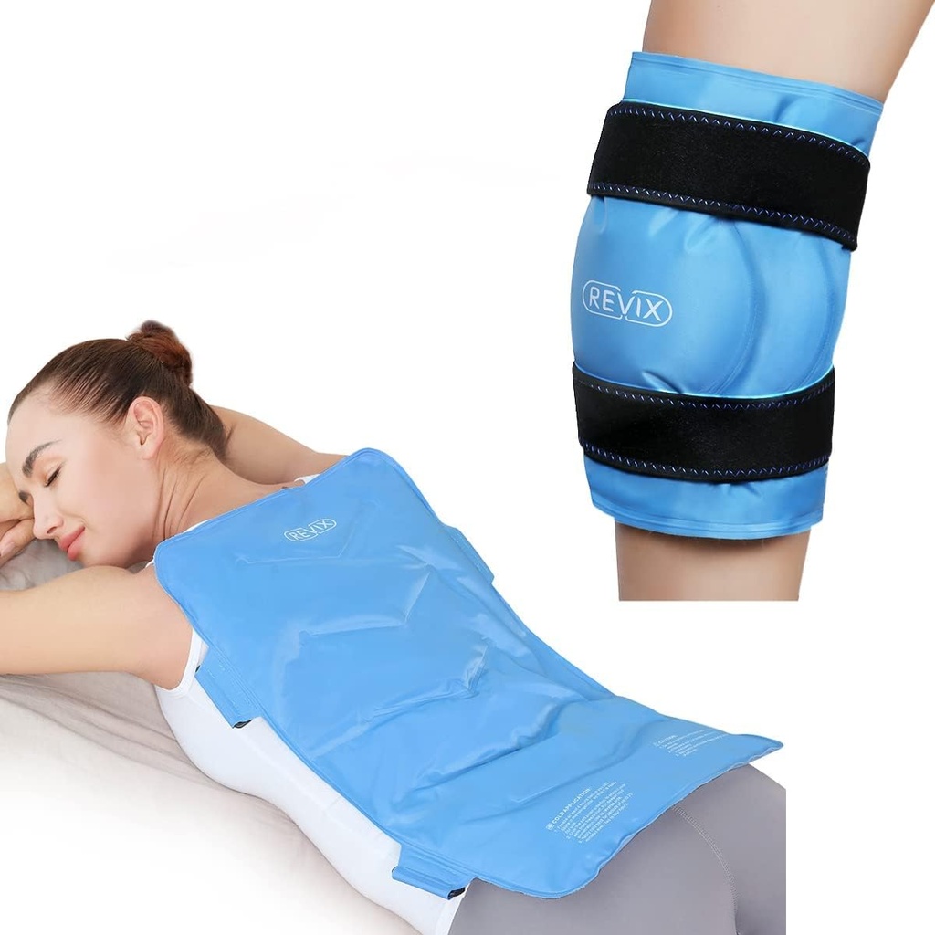 REVIX Full Back Ice Pack vigastused Korduvkasutatav Suur Gel Jäämähis seljavalu leevendamiseks ja XL põlve Ice Pack Paki ümber kogu põlve pärast operatsiooni