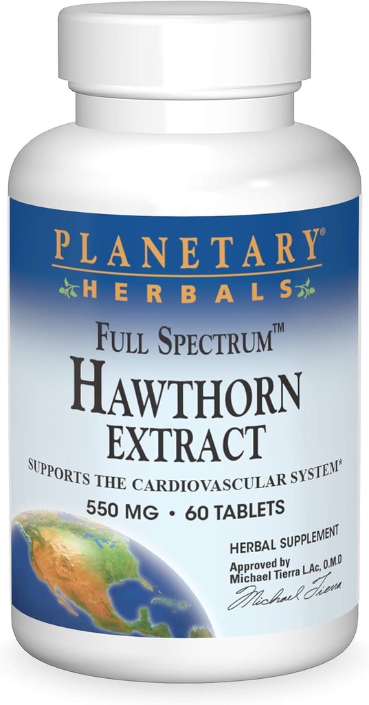 Planetaartaimed Täisspektriga Hawthorn Ekstrakt 550 mg Tabs, 60 ct