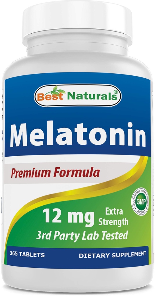 Parimad looduslikud melatoniin 12 mg (1 aasta pakkumine) - ravimivaba öine uneabi - melatoniin magamiseks ja lõõgastumiseks, 365 loend (365 loend (1. pakk))