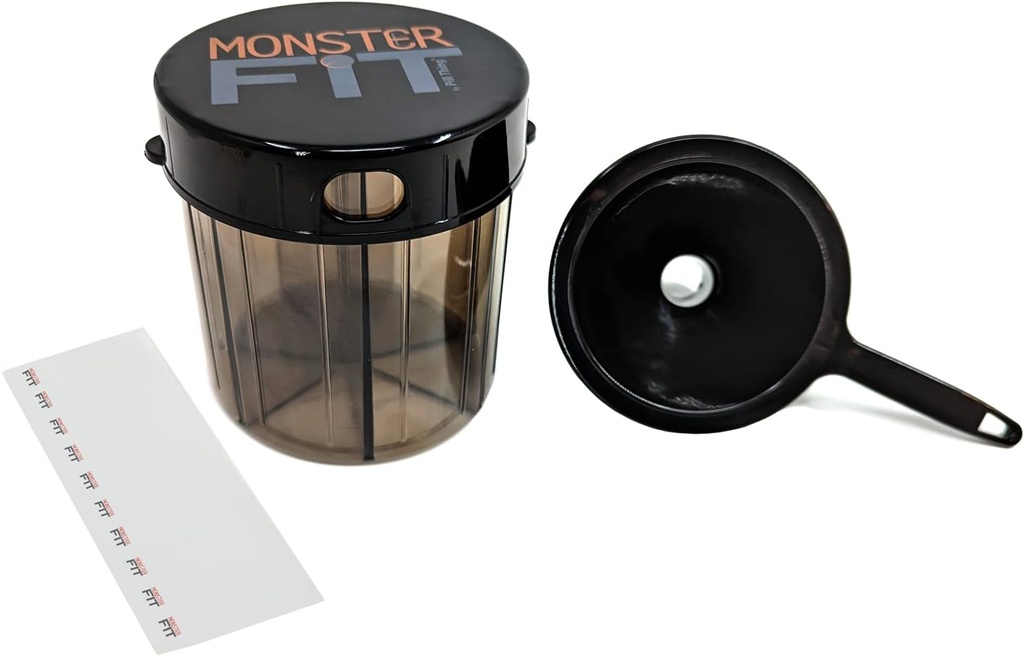 Monster Fit täiendada ravim pillid Dispenser koos täitelehter ja etiketid, ekstra suur pillide konteineri käsitseb peaaegu iga täiendus (Monster koos lehter)