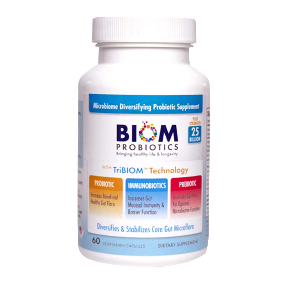 Biom Probiootikumid 3-in-1 valem (külm tarnitud) 25 miljardi Flora probiootikumid, prebiootikumid ja immunobiootikumid parema immuunsuse toetamiseks - mitmekesistab soolestiku mikrofloorat ja mikrobioomi - meestele ja naistele