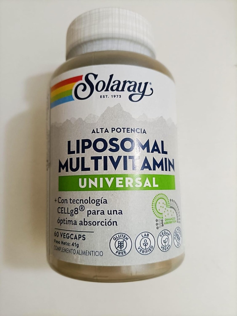 SOLARAY Liposomaalne multivitamiin meestele ja naistele, kõrge potentsi, täiustatud imendumine C-vitamiin, D-vitamiin, biotiin, metüül B-12, lõhna neutraalne ja õrn seedimine, 30 serveerimist, 60 VegCaps
