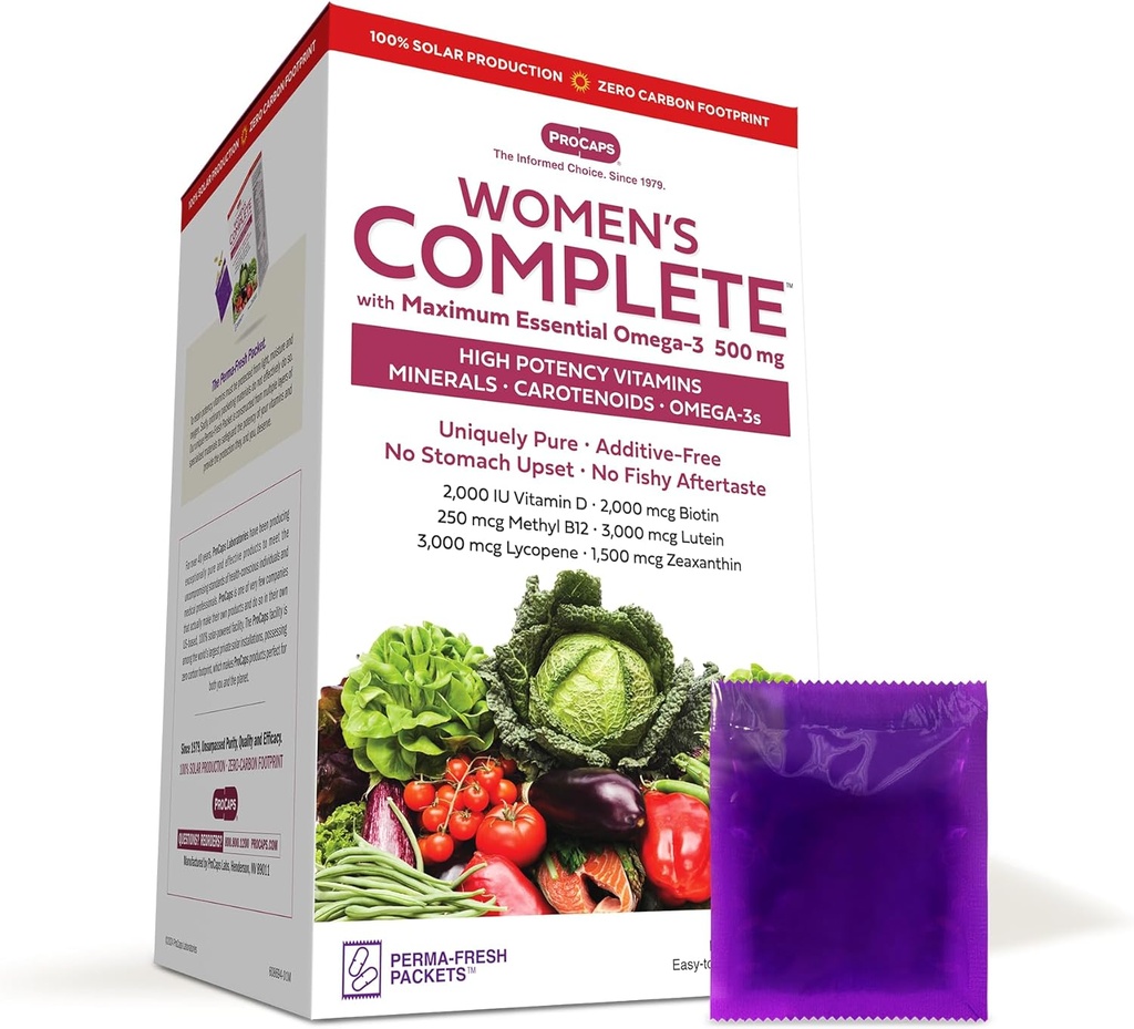 ANDREW LESSMAN Multivitamiin - Naiste komplekt maksimaalse olulise Omega-3 500 mg 60 paketti - 30 + kõigi toitainete kõrged tugevused, olulised vitamiinid, mineraalid, karotenoidid. Ei mingeid lisaaineid