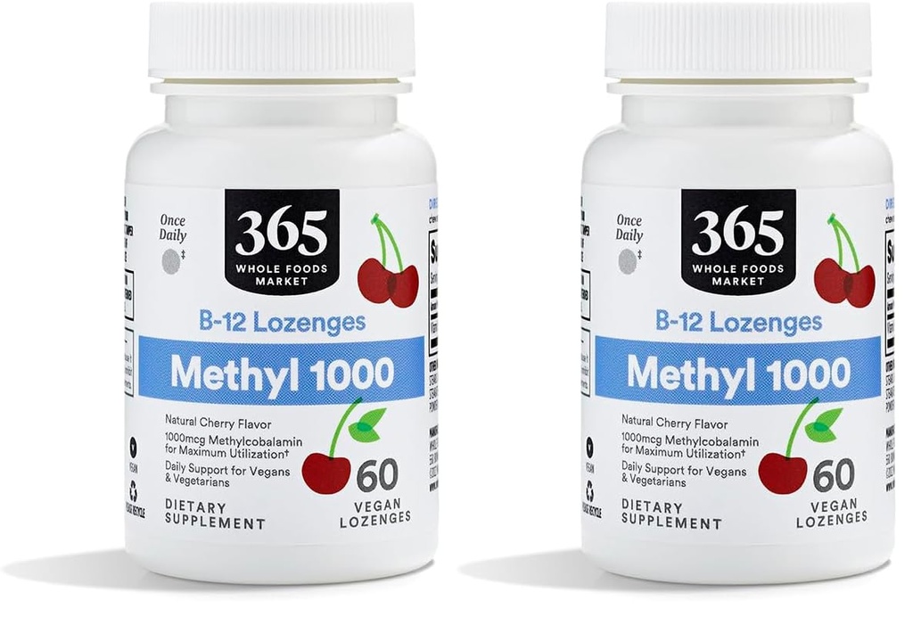 Kogu toiduturg, Metüül B-12 Lozenges 1000mcg, Kirsimaitse, 60 ct (pakk 2)