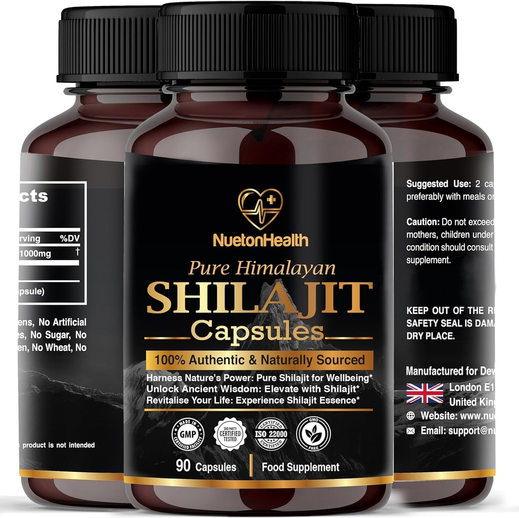 Himaalaja Shilajit kapslid - 100% puhas ja looduslik 90 Vegan pillid - Gold Grade Wellness, energia ja elujõu täiendada meestele ja naistele - Hinne A Shilajit rikas Fulvic & Humic Acid