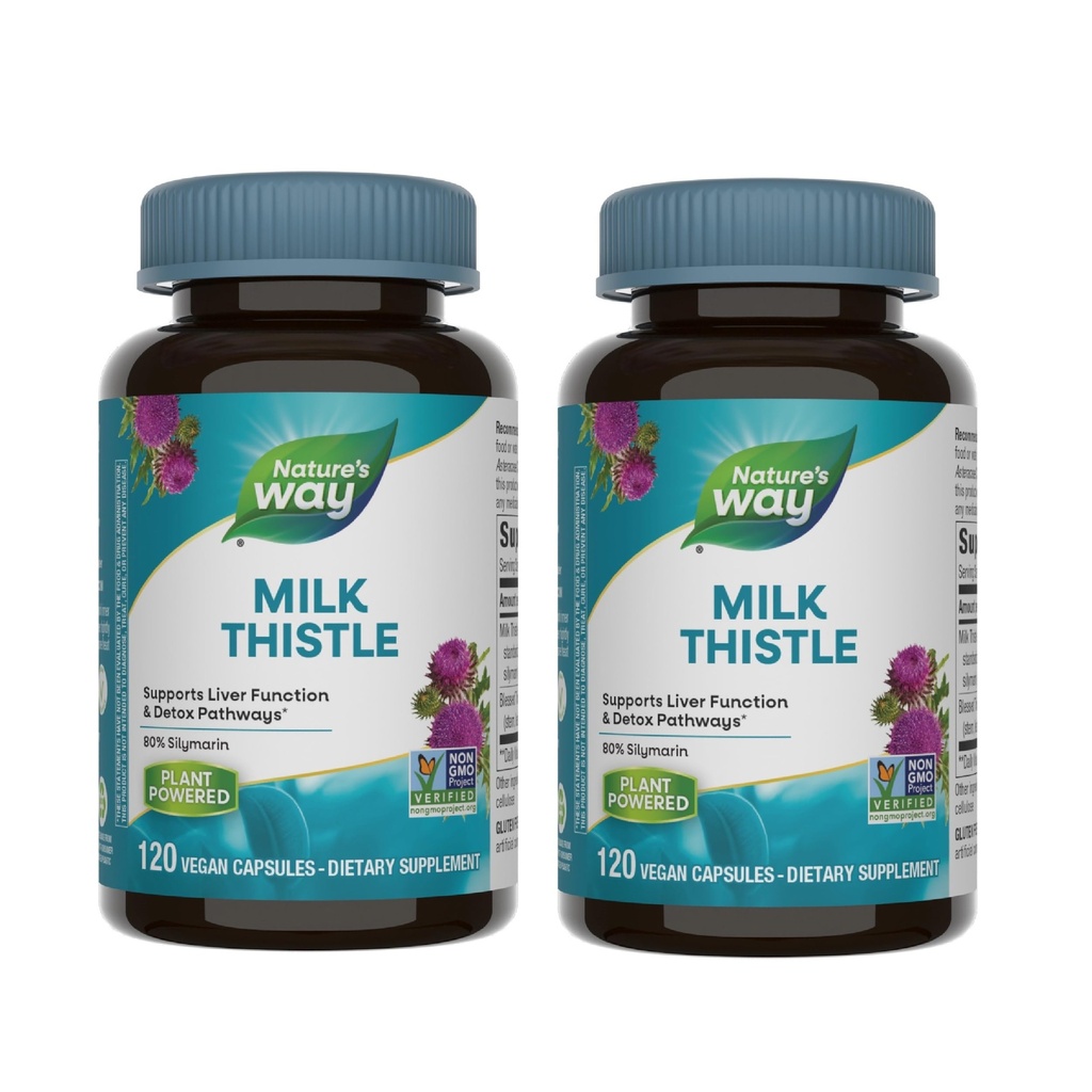 Nature's Way piimaohakas, toetab maksafunktsiooni ja detoksifitseerimisteid *, 175 mg piimaohaka seemneekstrakti, mis on standarditud 80% silymariinile serveerimise kohta, 120 kapslit (pakendamine võib varieeruda) - 2 pakendit