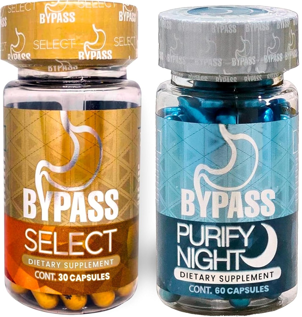 Üldine Bypass Duo Select & PURIFY - Quemá grasa de día y de Noche (valige 30 kapslit) - (puhasta 60 kapslit), sinine ja kuld