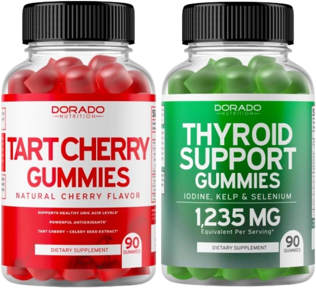 Tart Cherry (90 Gummies) Uric Acid Level Support täiskasvanutele - Võimas antioksüdant seller Seed ja kilpnäärme toetust (90 Gummies) Ashwaganda & põiepõie toetust täiendada - Vegan & Made USAs