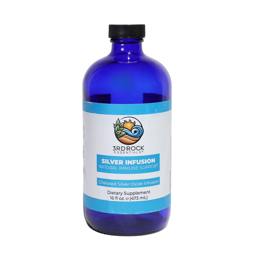 3rd Rock Essentials Silver Infusioon 150 PPM Silver Oxide Toonic Dietary Supplement All Natural Liquid Immune Support Supplement Personal Care (16 oz)