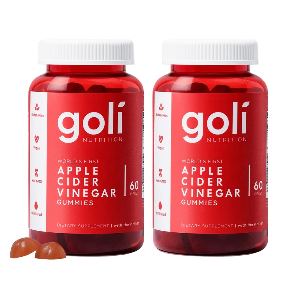 Goli Nutritional Supplement, Apple Siider Äädikas Gummy Vitamiinid Toitumine, 2 Pack 60 Count