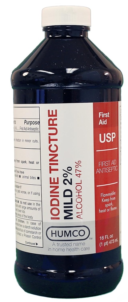 Humco joodi tinktuur Mahe 2%, USP, 16 oz.