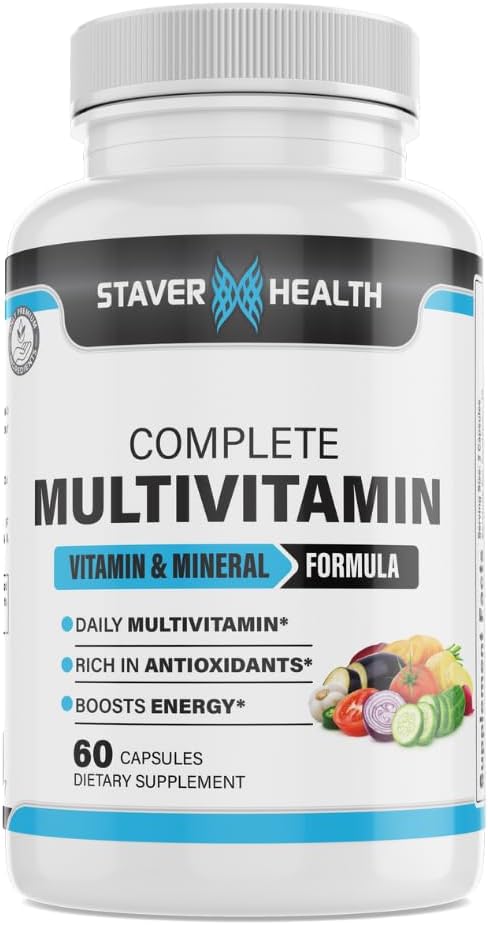 Täielik multivitamiini kapslid meestele ja naistele - 60 loend - 30 serveerimist - 1 kuu pakkumine