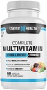 Täielik multivitamiini kapslid meestele ja naistele - 60 loend - 30 serveerimist - 1 kuu pakkumine