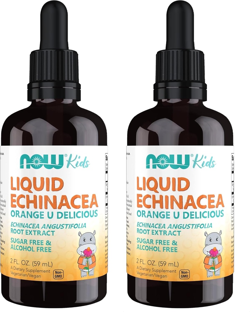 NOW Supplements, Kids Liquid Echinacea koos Dropperiga, Immuunsüsteemi tugi, formuleeritud lastele, 2 Fl Ounce, pakend võib varieeruda (2. pakk)