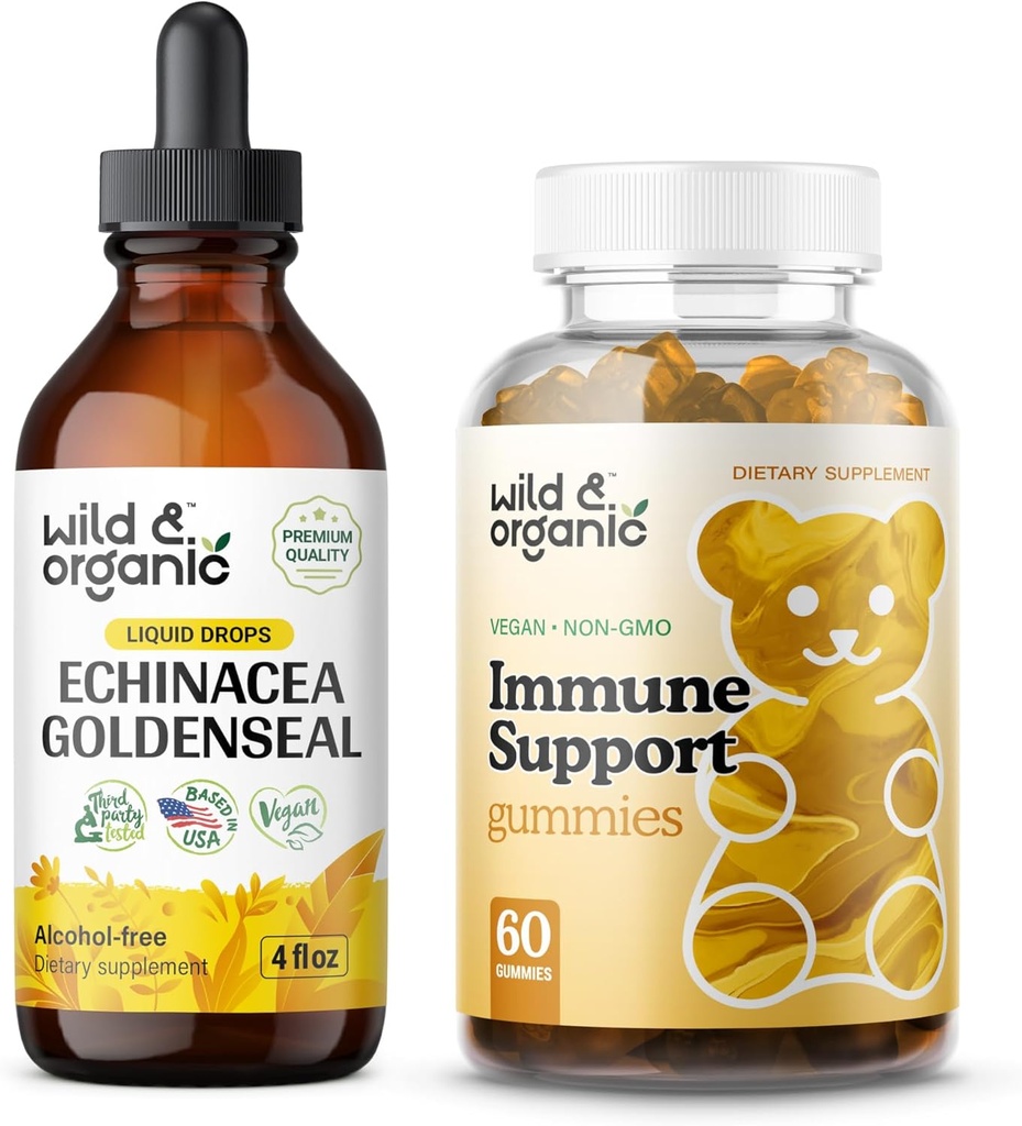 Wild & Organic Echinacea Goldenseal Tinktuur 4 fl oz & Immune Support Gummies