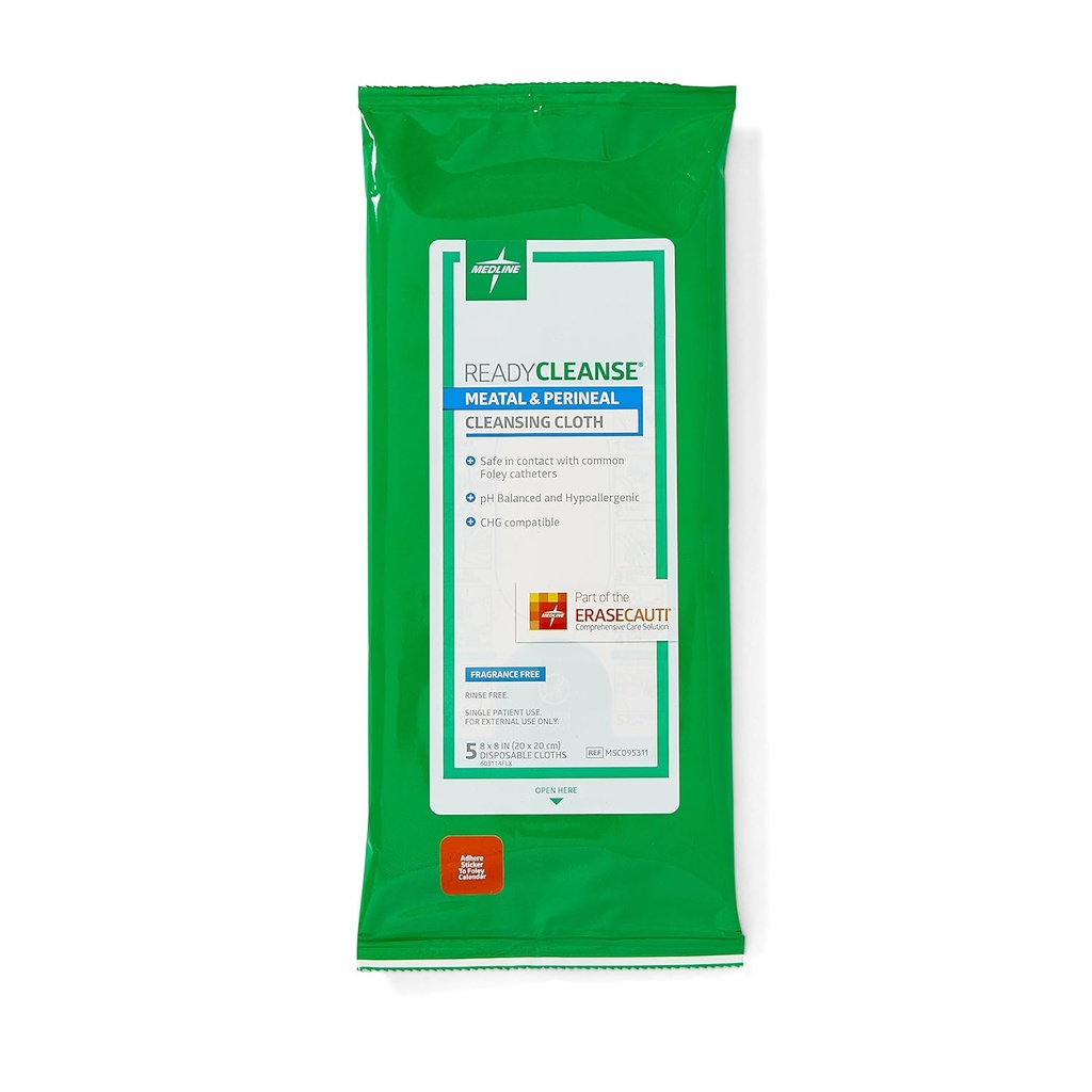 Medline Valmis puhastama Liha ja Perineal Puhastamine Riie, Lõhnavaba, Hüpoallergeenne, 8 " x 8", 5 Loeng (Pack of 30)