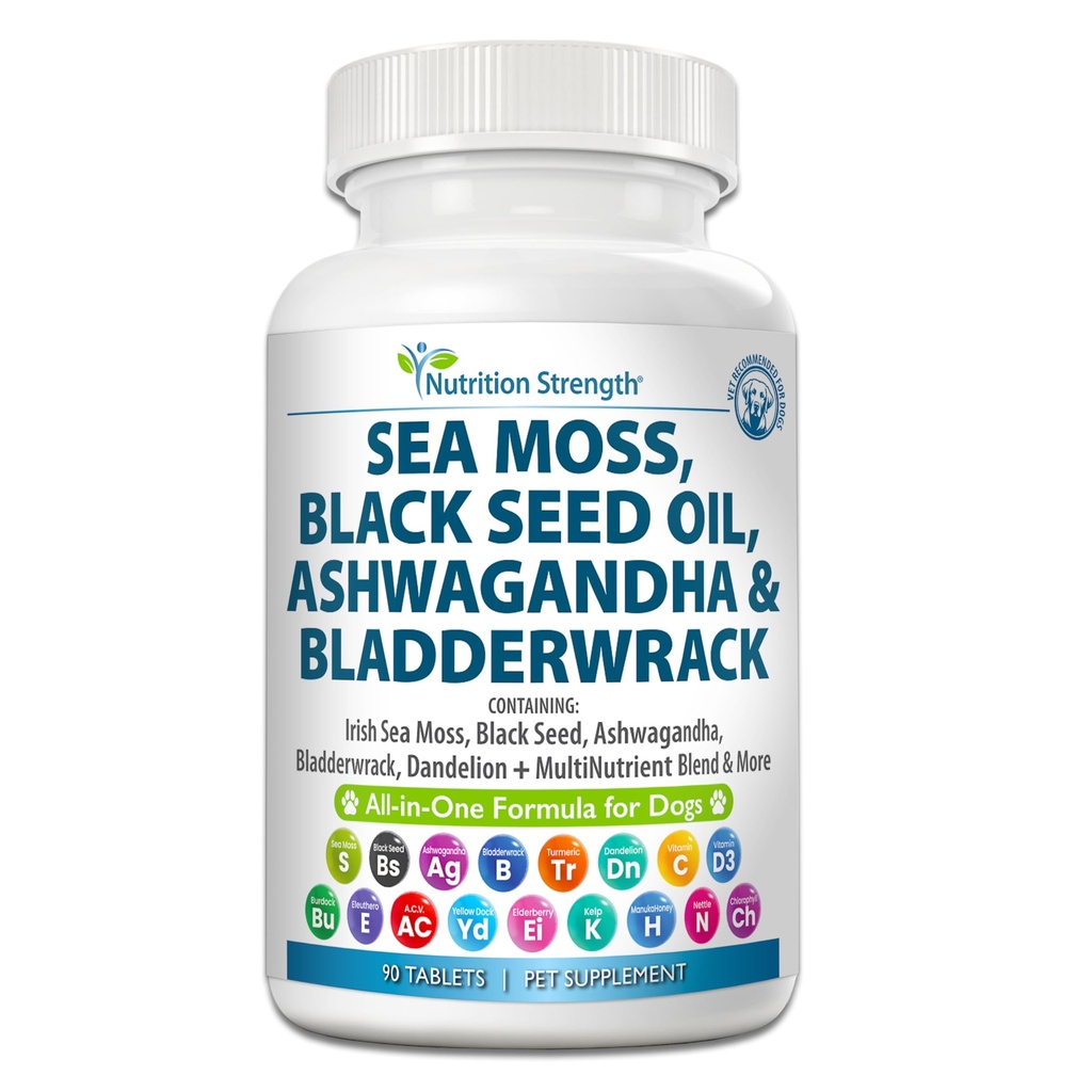 Sea Sammal koertele 750mg Black Seed Oil 500mg Ashwagandha 250mg Kurkum 250mg Põiewrack 250mg Dandelion 250mg & C-vitamiin D3 koos Elderberry Manuka Yellow Dock 90 tabletti