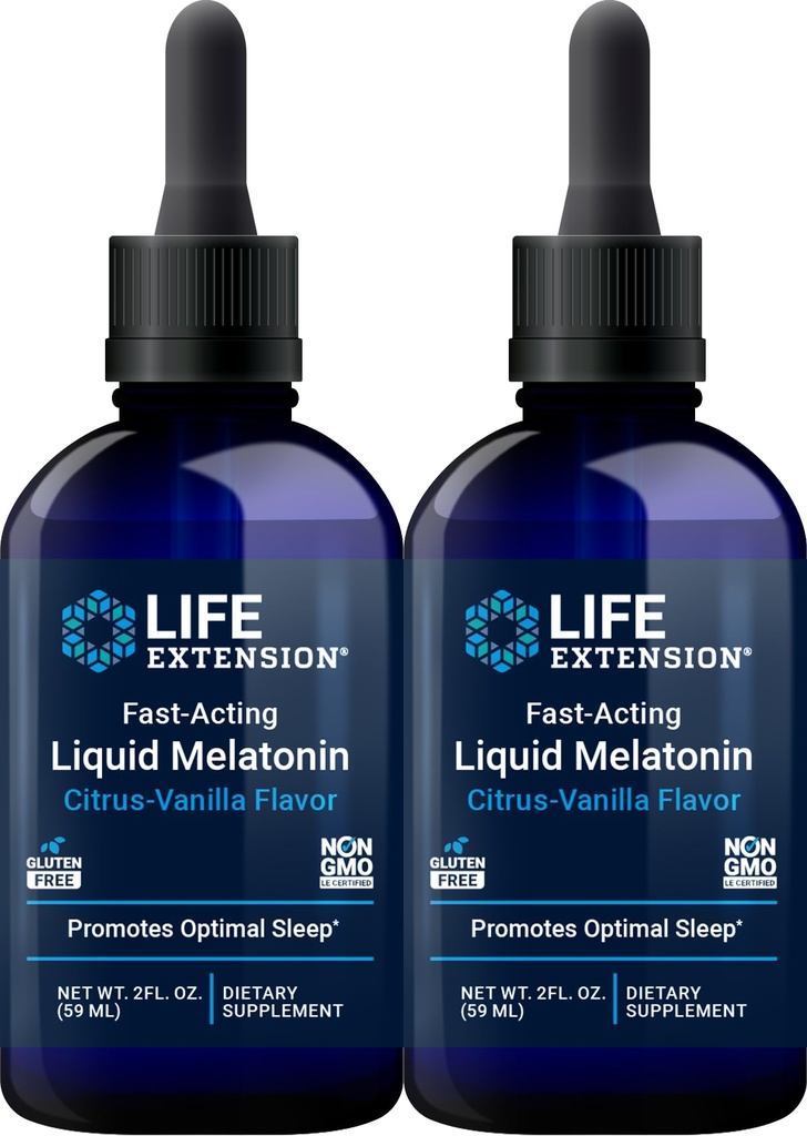 Eluea pikendamine Kiiretoimeline vedel melatoniin (Citrus-Vanilla), 2 vedelat ühika (2. pakk)