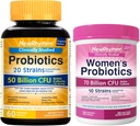 NewRhythm Gut & Feminine Health Bundle, probiootikumid 50 miljardit CFU & naiste probiootikumid 70 miljardit CFU, Daily Gut Health & Feminine Care, 90 kapslit kokku (pakk 2)